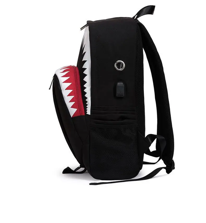 Customized Luminous backpack oxford school bag with USB port for boys