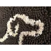 Embroidery dog grey rubber anti fatigue antislip bath mat