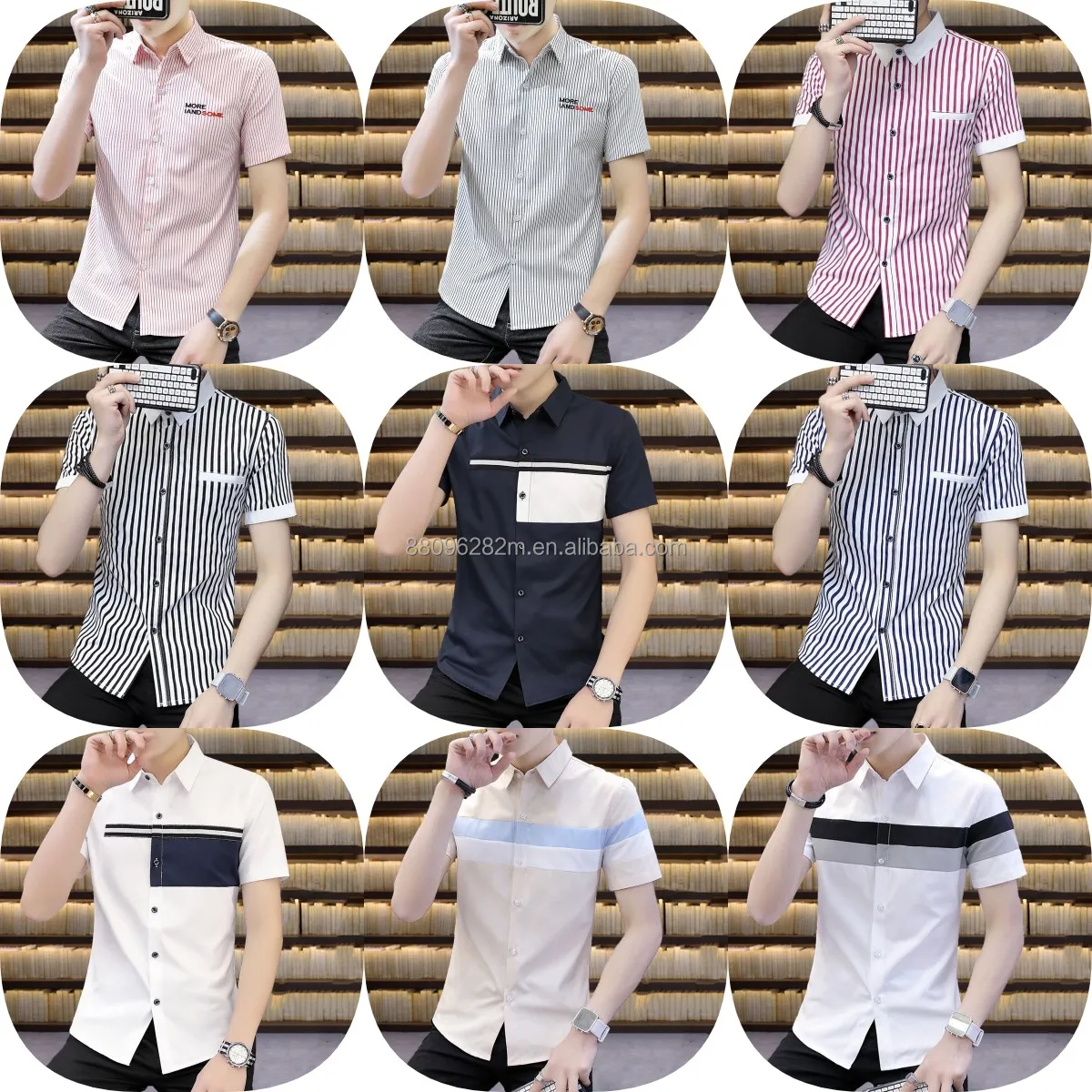 

Wholesale shirts New design men's shirts Cotton short sleeve dress shirts slim casual men's T-shirts