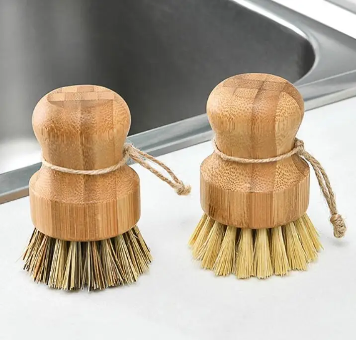 

Natural Pan Pot Vegetable Dish coconut Brushes Eco biodegradable wooden wood bamboo kitchen scrub cleaning dish brush set