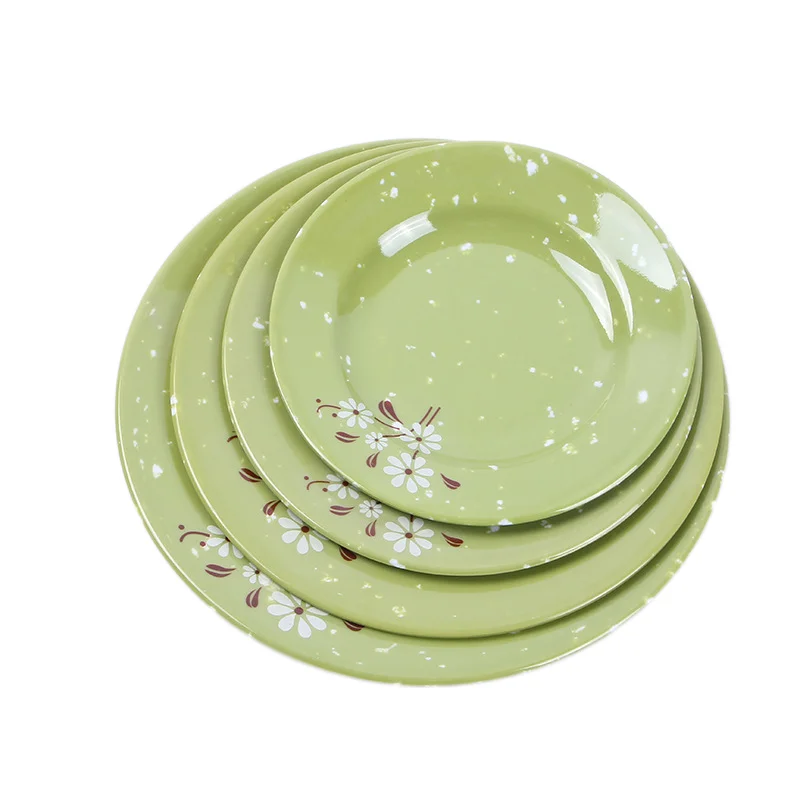 

New Style Round Melamine Tableware Camping Dinnerware Plates Set