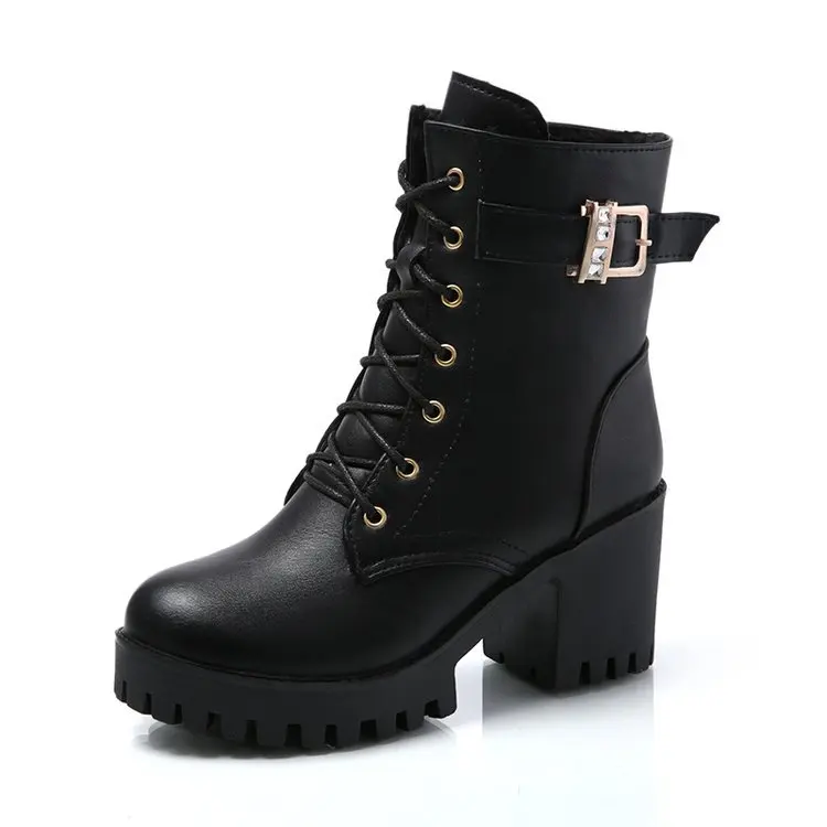

Best selling Women's Thick Bottom Square Heel Boots With Platform High Heel Women's Boots, As the picture show