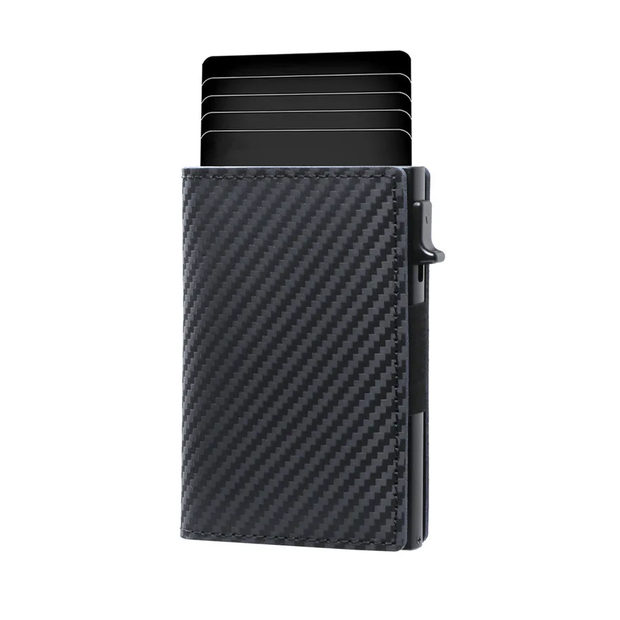 

genuine leather smart wallet with rfid blocking geldbeutel airtag holder for Apple anti lost tracker