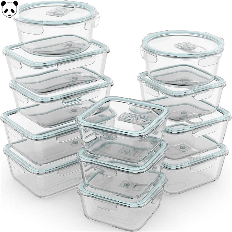 

Hot sales Microwave Oven Safe glass food container leakproof bento lunch box meal prep storage food container, Clear