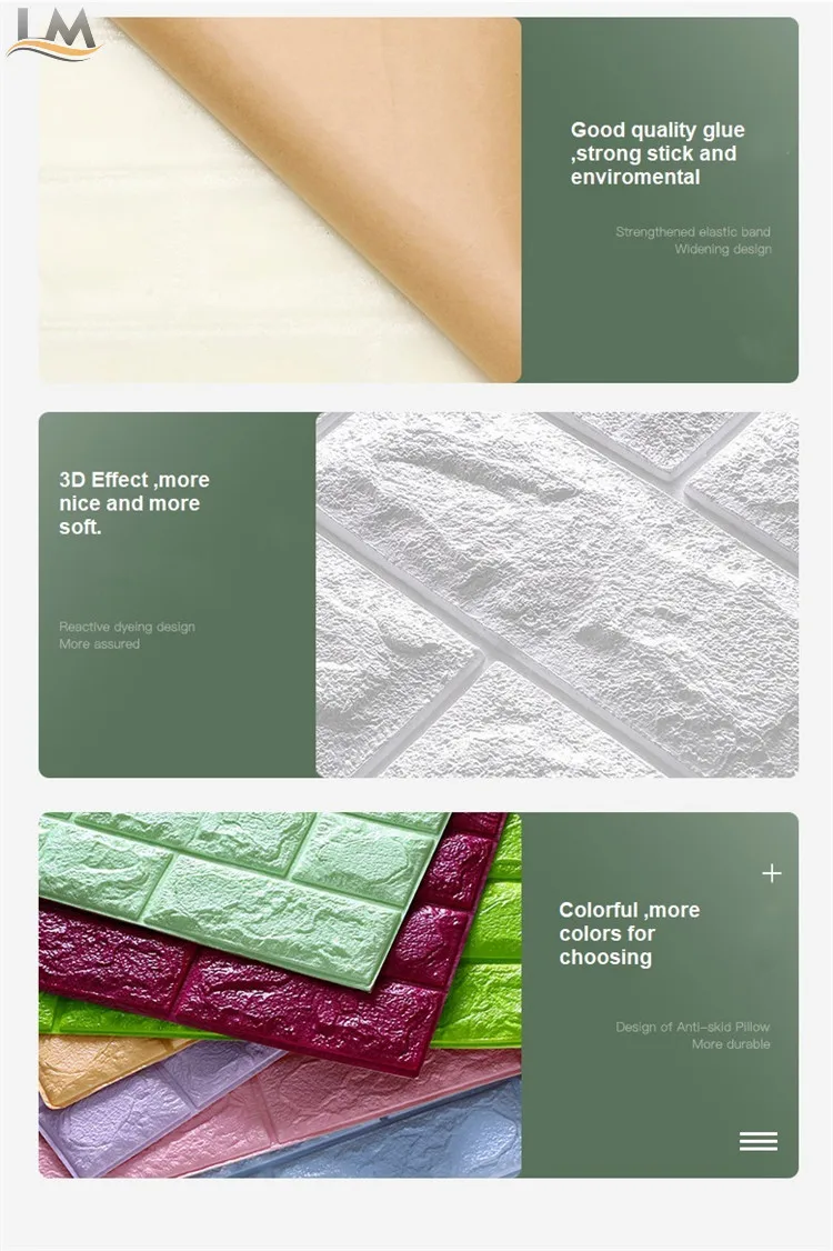 Home Decor Colorful Pe Selfadhesive 3d Wallpaper Over Foam Board Buy 3d Wallpaper,Soundproof