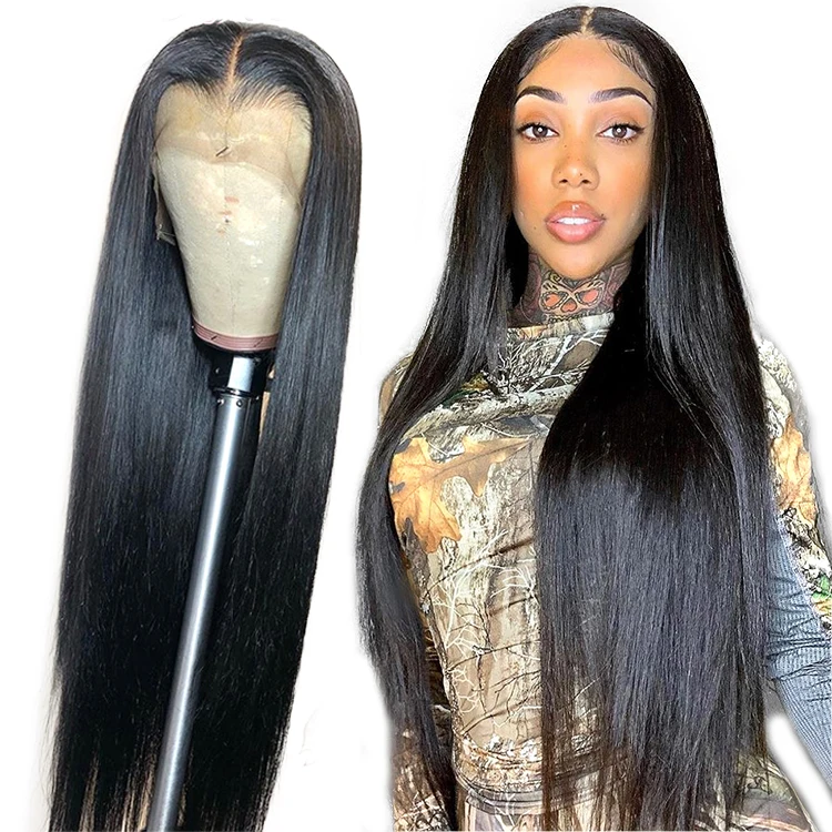 

Wholesale Virgin Human Hair 13*4 Lace Front Wig Glueless Raw Young Gilr Hair Peruvian Cuticle Aligned Virgin Hair Wig Vendor