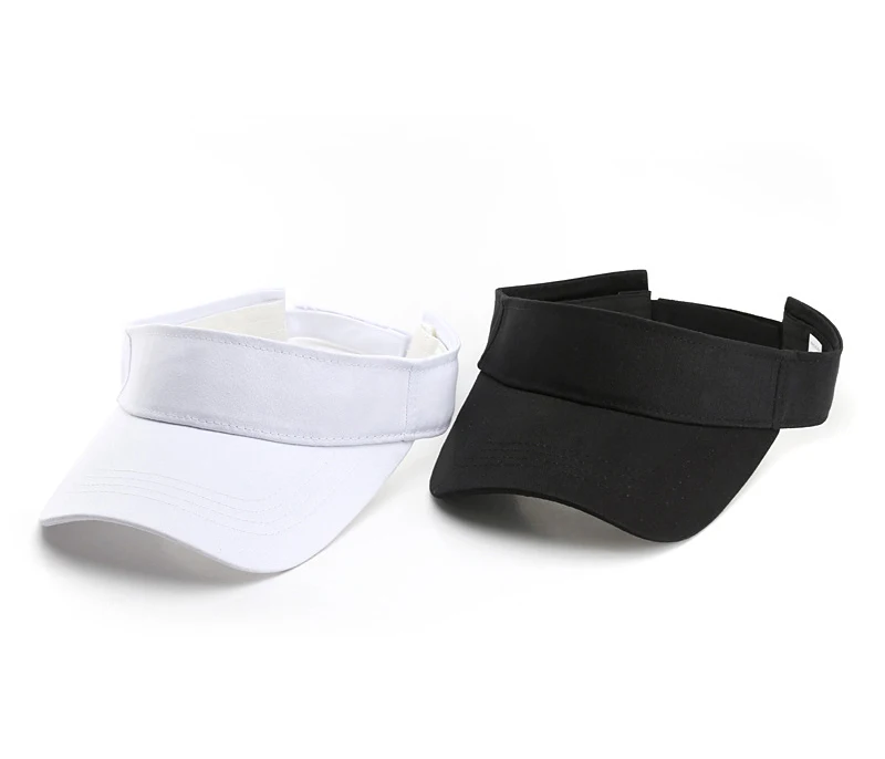 

INSTOCK gorra printing uv protection cheap sport golf topless plain white black designer sunvisor hats 2021 women sun visor hat, Many