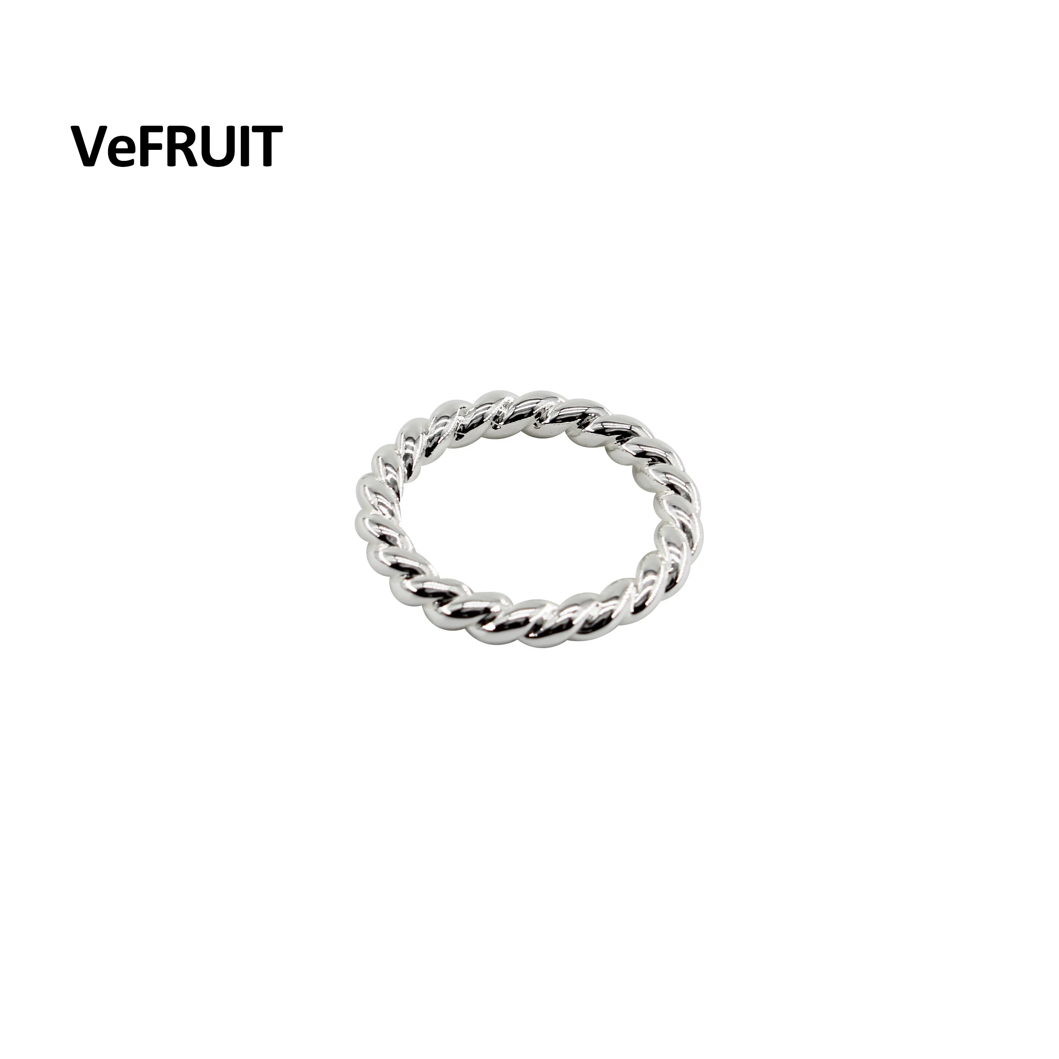 

VeFruit Simple narrow Twist Ring Fine brass costume Trendy jewelry accessories chic Platinum plated fashion trendy ins 2021