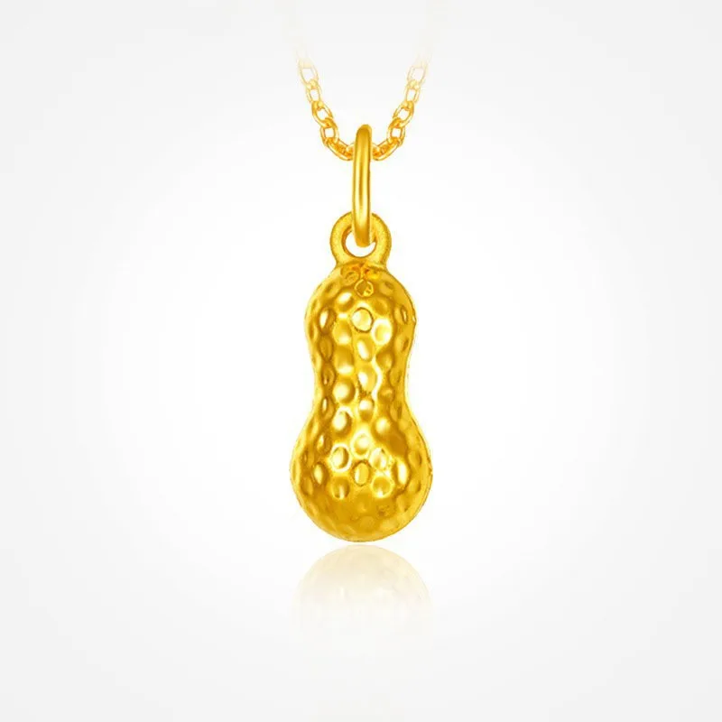 

Certified Pure Gold 999 Gold Cyanide-Free May Good Things Happen Pendant 3D Hard Gold Necklace Female Choker