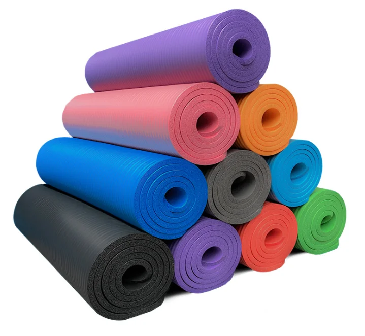 

Hot wholesale eco friendly nbr yoga mat set, Black purple green gray blue