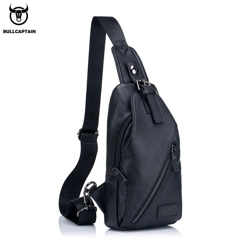 

BULLCAPTAIN MEN Shoulder Brand casual messenger bags Fashion genuine Leather Male Crossbody chest bag men leather bag