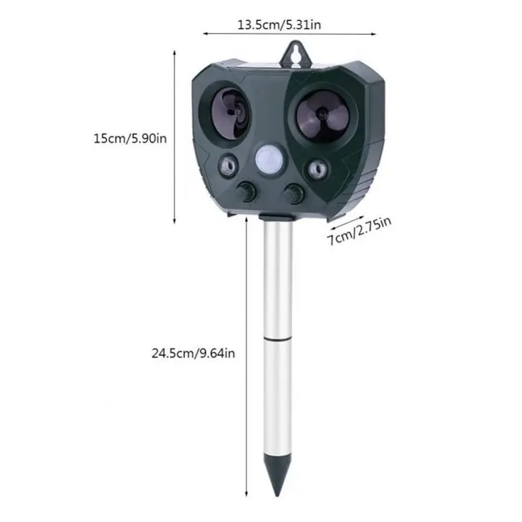 

Red LED Light flashing repeller outdoor Solar Pest Control Ultrasonic Elephant Deer Wolf Animal cat dog bird Repeller