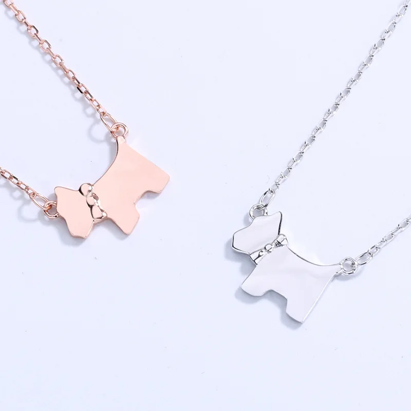 

Wholesale Unique Design Fashion Jewelry Sterling Silver 925 Sterling Silver CZ Dog Bone Pet Pendant Necklace For Women, Platinum,rose gold