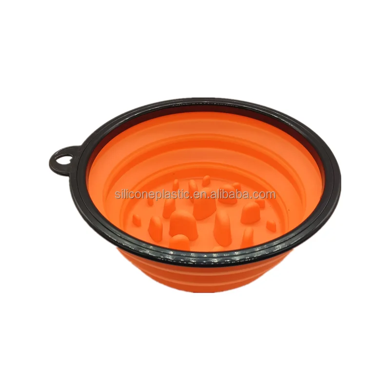 

China manufacturer portable folding slow feeder dog bowl with high quality, Customized color