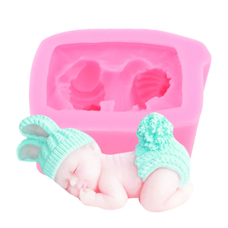 

Custom DIY Lovely Sleeping Baby Silicone Mold Candle Mold Soap Making