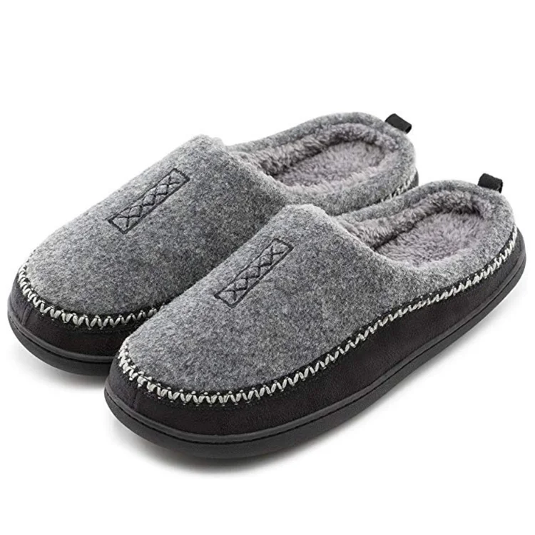 

Custom Men Winter Warm Comfortable Outdoor Closed Toe House Shoes Memory Foam Slippers, Grey,black,navy or as your request