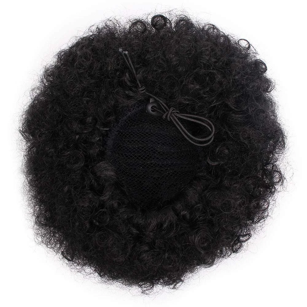 

Afro Puff Curly Hair Drawstring Ponytail Hair Extension Chignon Synthetic Hair Bun Kinky Curly Short Afro Bun Hairpiece