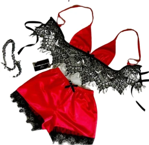 

2021 New Style Three Point Temptation Lace Lingerie Sexy Femme Underwear, As picture