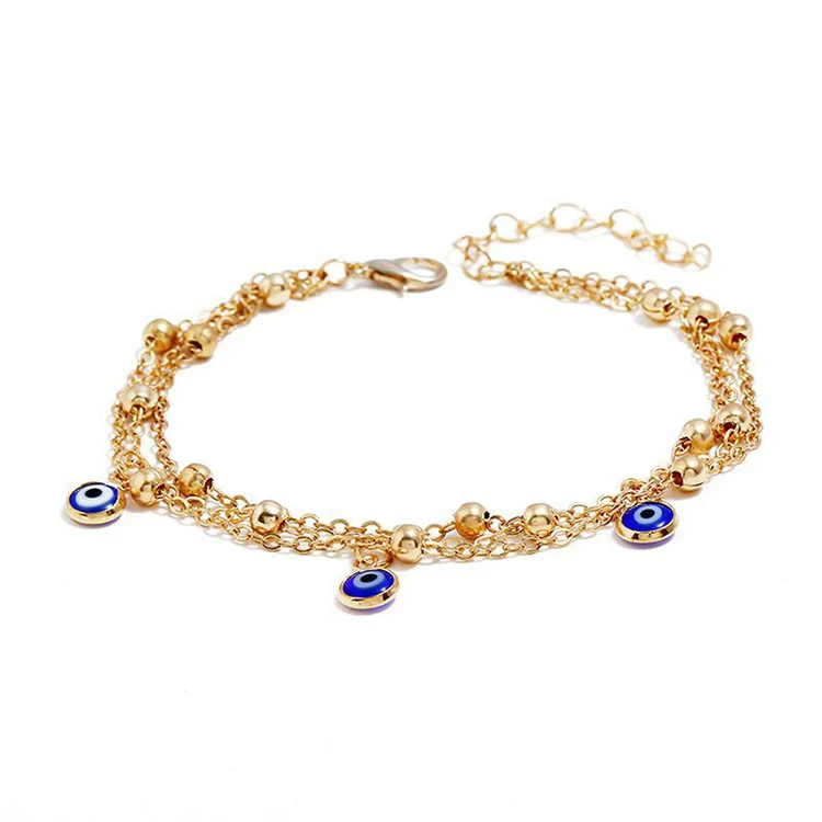 

Hot sale best quality popular product blue eyes beach anklet chain high quality anklets