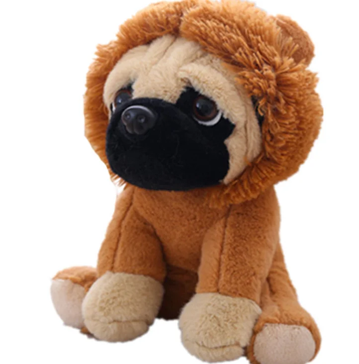 

Dropshipping pug toys simulation plush Animal dog transform into lion elephant bunny pig