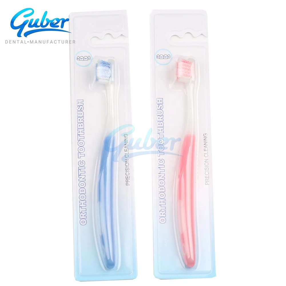 

+Good quality dental brush orthodontic toothbrush 4 colors U-Type Du Point Toothbrush, Red/blue