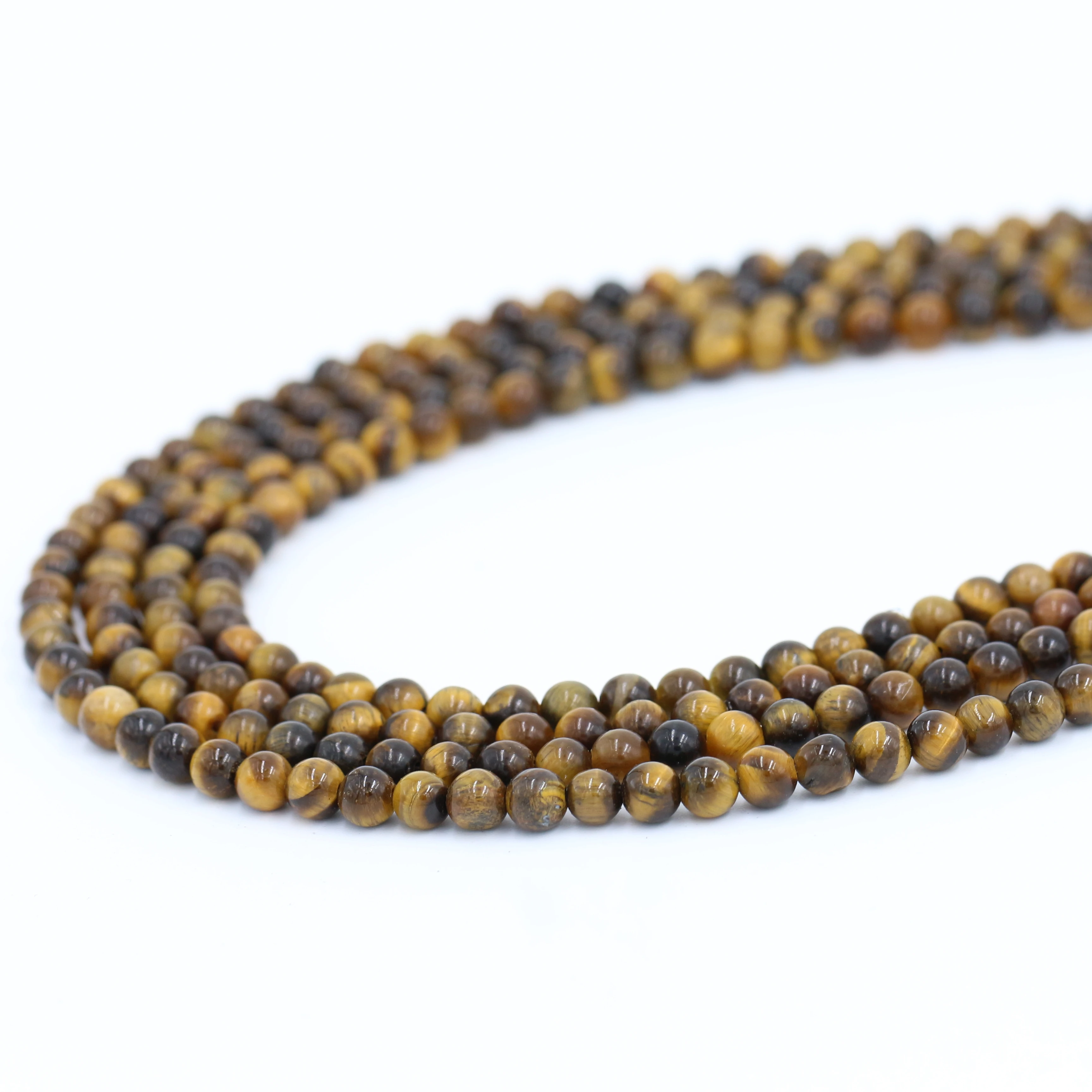 

Top Selling Round Brown Tiger Eye 4mm/6mm/8mm/10mm/12mm/14mm Natural Stone Beads and Customized