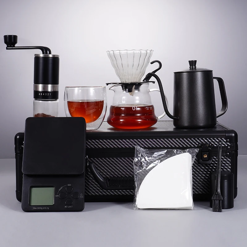 

Portable Travel brewing Pour Over Pot Arab Hand Dripper Coffee & Tea Bag V60 Ethiopia Coffee Maker Gift Sets Box, Customized