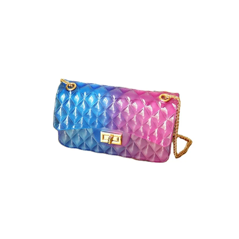

fashion women handbags mini PVC jelly bags transparent gradient purse for ladies