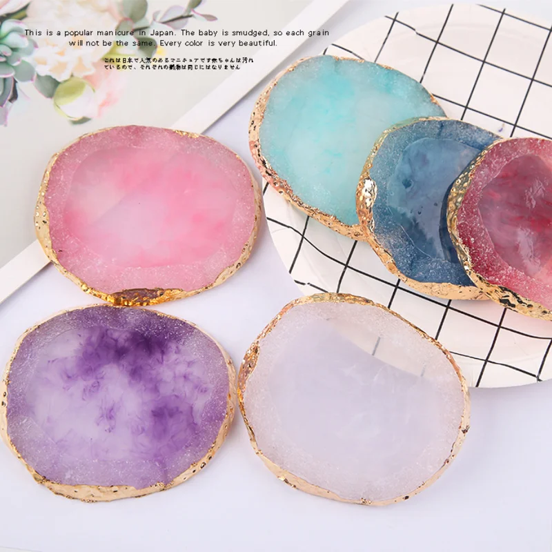

2021 Wholesale nail art tip DIY display washable nail palette with gold rim Nail Tips Holder Stand Manicure Tools