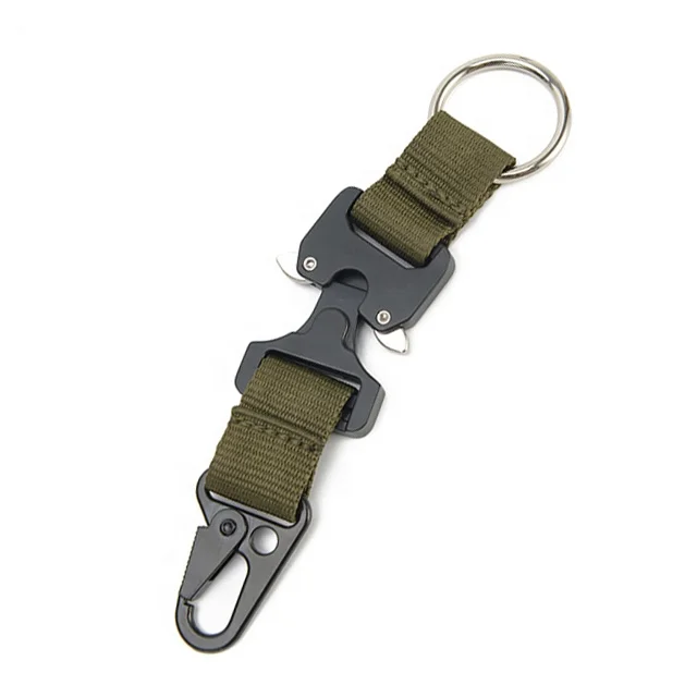 

Yakeda Custom Carabiner Clip Buckle Metal GINA Designer Nylon Webbing Duty Key Holder Climbing Hook, Black,tan, od green