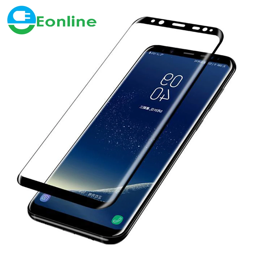 

3D Curved Tempered Glass for Samsung Galaxy S9 S8 Plus Protective Glass Screen Protector on S6 S7 Edge Note 8 9 Front Film, Black/white/transparent