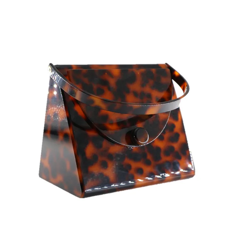 

elegant 1960 vintage tortoiseshell resin acrylic clutch bag