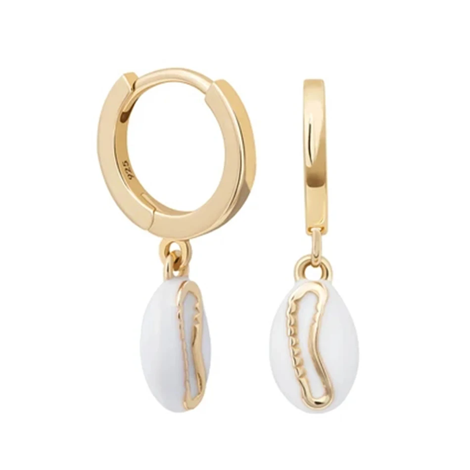 

silver manufacturing company Earrings Jewelry For Women 925 Sterling Silver Wholesale Gold Plated Shell Hoop Earrings
