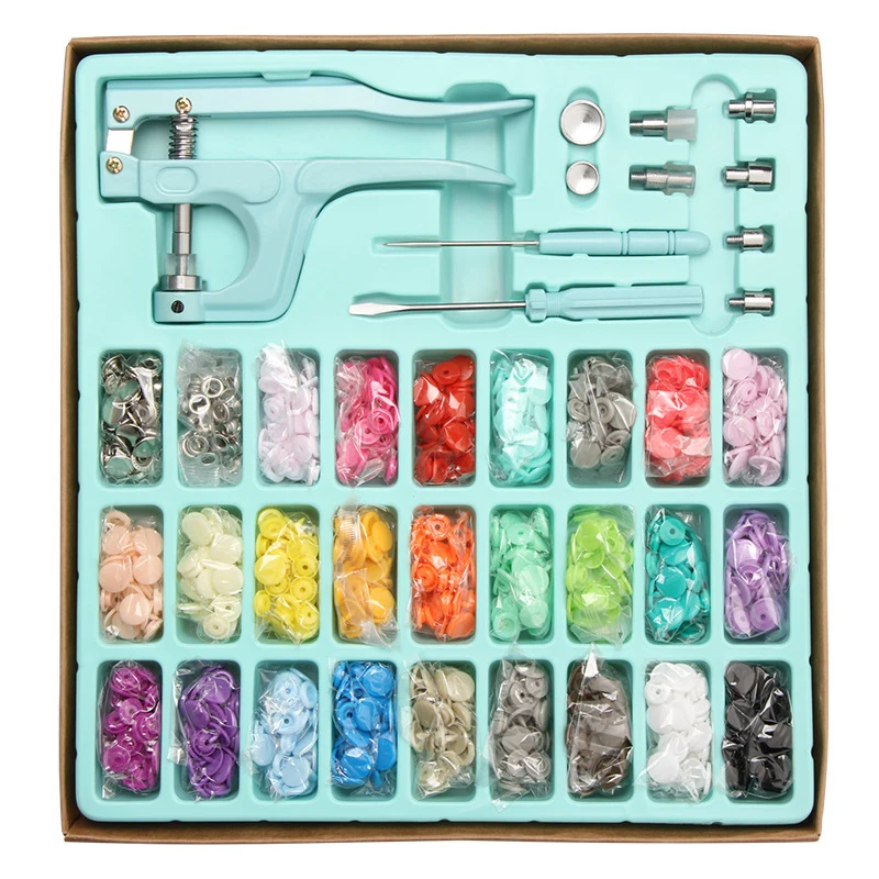 

Suit Snap Pliers + 24 colors Plastic Resin Snap Buttons Press Stud Cloth Button Press Machine Sewing Tool Eyelets moulds