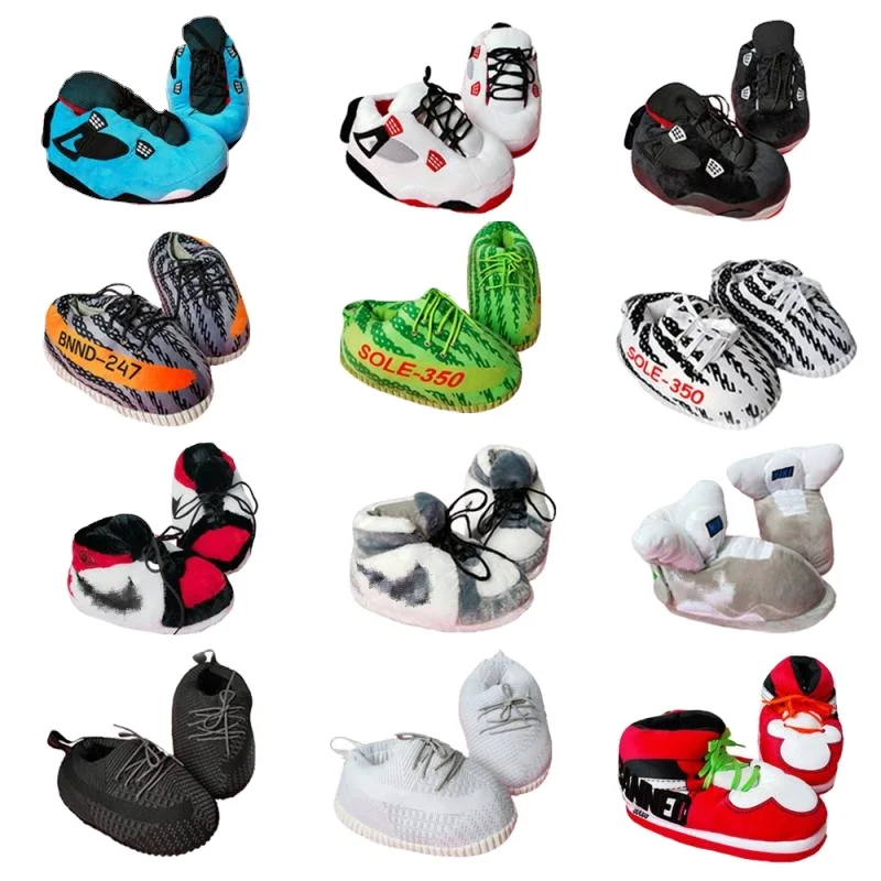 

Wholesale New Design Fashionable Unisex Indoor aj slippers Plush Yeezy Jordan AJ House Sneaker Slippers, Picture