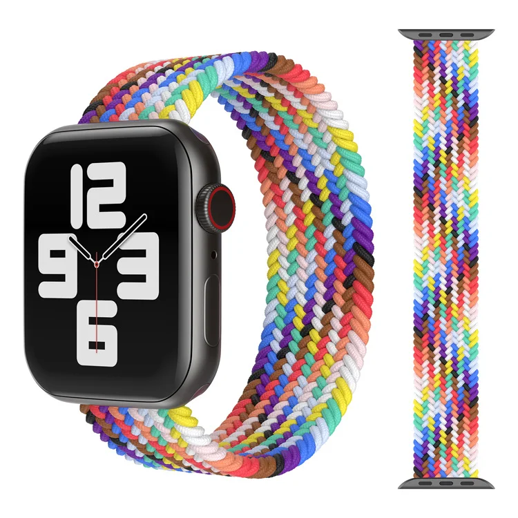 

Nylon Braided Solo Loop Band For Apple Watch 44mm 40mm Elastic Wristband Bracelet for iwatch Series 7 6 5 4 3 41mm 45mm