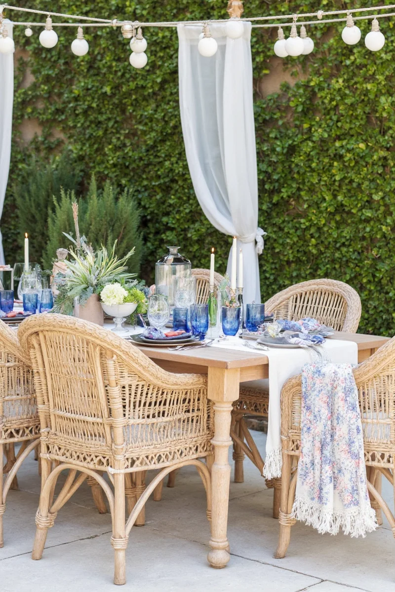 Seasonal decoration on an outdoor table