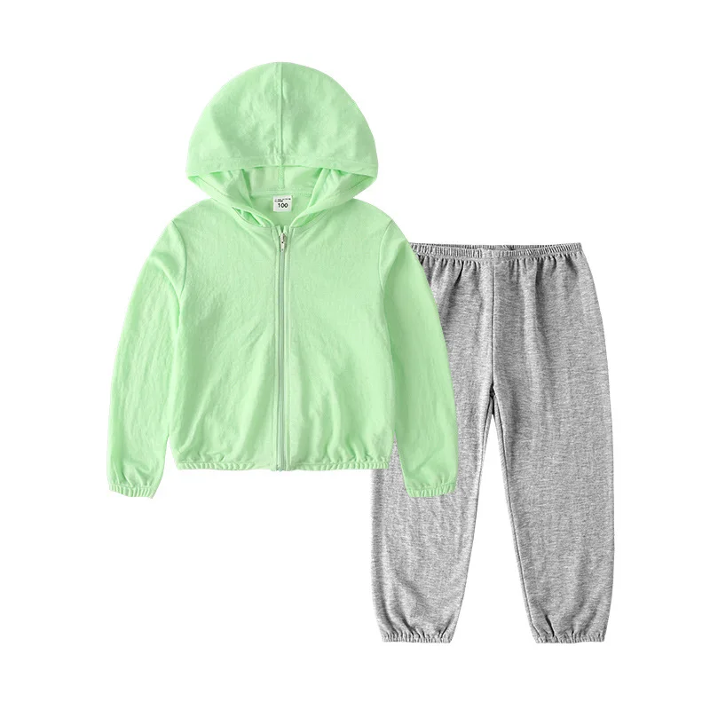 

Children's clothing children boys casual fleece zip-up clothes pure color custom logo girls jacket shorts suit 2-piece set, 13 colors