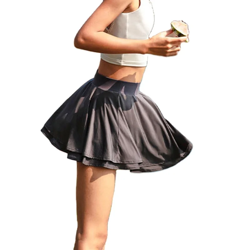 

2022 woman Fitness tennis skirt three-layer anti-naked dance pleated skirts with shorts running breathable short sports wear
