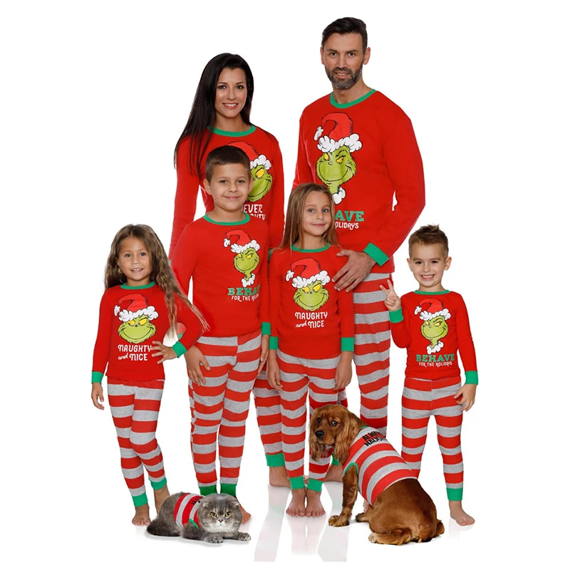 

Boys Girls Sleepwear Christmas pyjamas women men pijamas 2 piece pants set family pajamas, Customized color