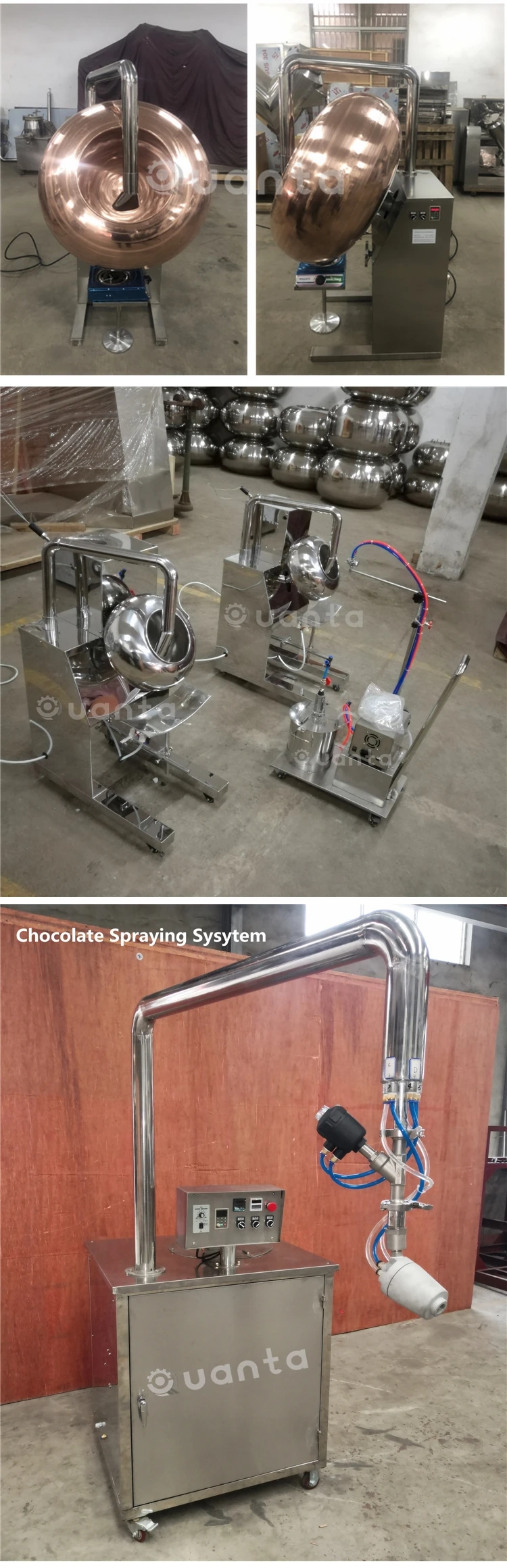 Roasted peanuts chocolate coating processing machine