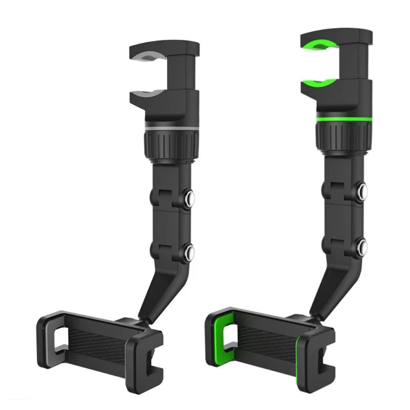

Flexible Car Rearview Mirror Phone Holder GPS Bracket Car Seat Headrest Phone Stand Car Mount, Black+grey, black+green