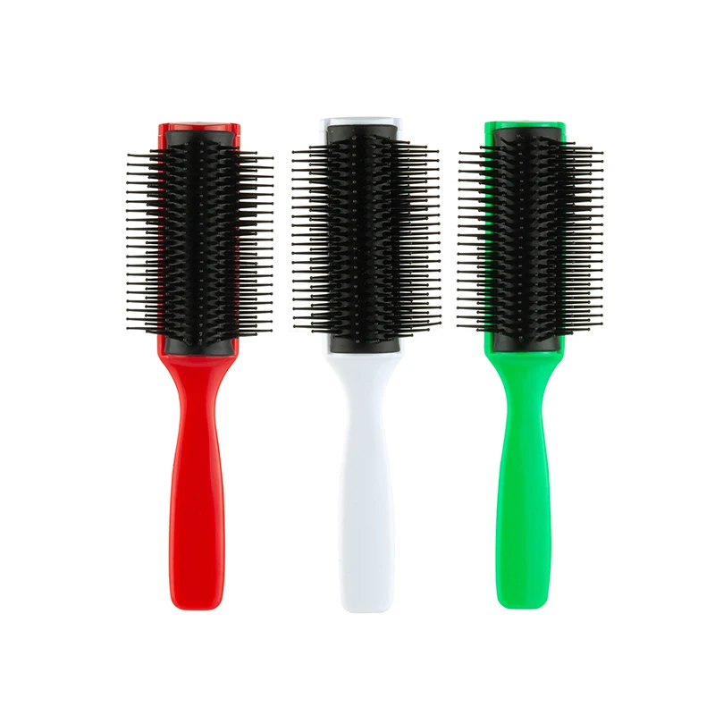 

2021 Hot sales Best Wholesale Custom logo 9 Rows Detangler Comb Styling Curly Salon Vent Wet Detangling Barber Denman Hair Brush, Any color is available
