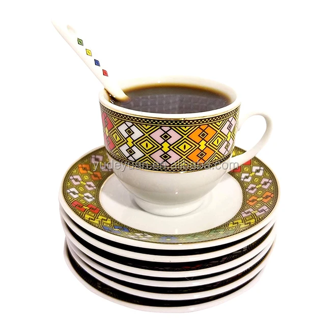 Ydy Porcelain Queen Sheba Ethiopia Design Jebena Ethiopian Coffee Cup