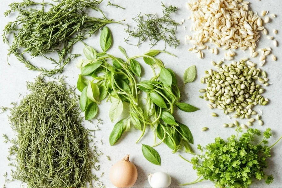 Fresh herbs used in a vibrant green salad