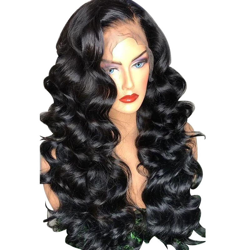 

Superior Quality 250 Density Lace Front High Fiber Synthetic Long Wigs Silk