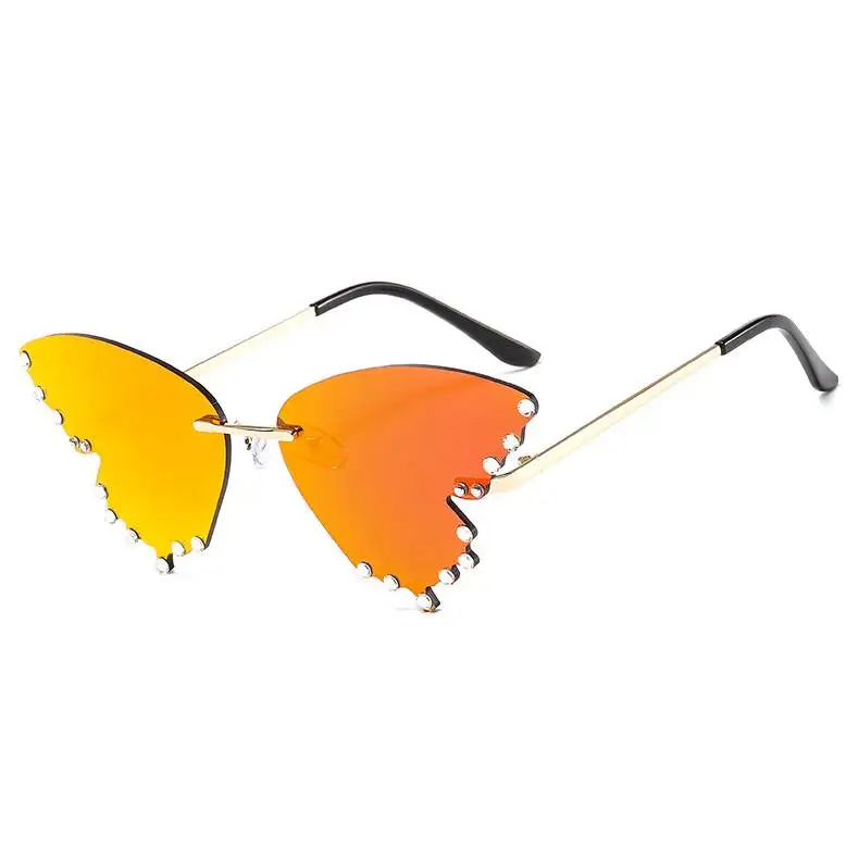 

New fashion PC butterfly frame UV400 shades diamond sunglasses, Custom colors