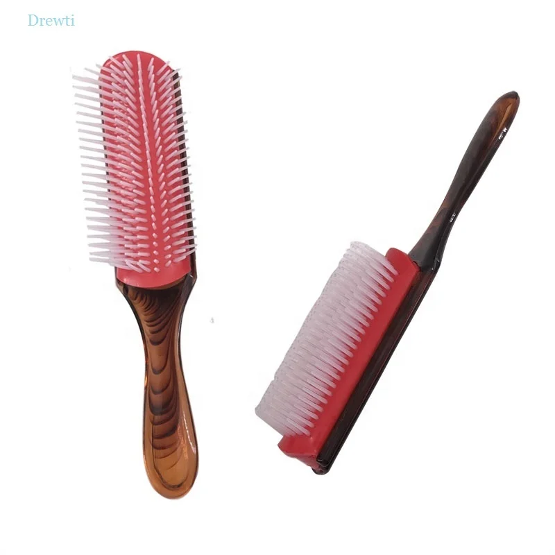 

Massage Hair Brush Styling OEM Large 9 Rows Cushion Anti Hair Brush Denman styling Brush For Wet&Dry, Customized color