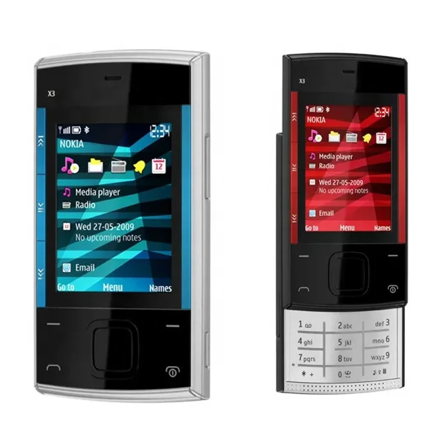 

Free Shipping Wholesale Slider Cheap Mobile Phones Simple Factory Unlocked GSM Cell Phone X3-00 X3 Slider For Nokia, Red, blue