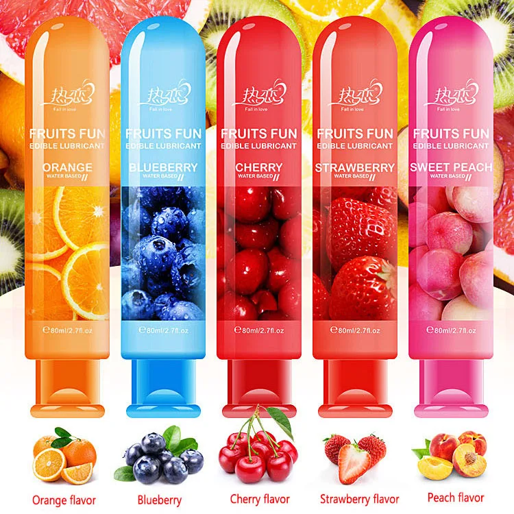 

Wholesale Personal safe 5 fruit flavor water based edible lubricant sex